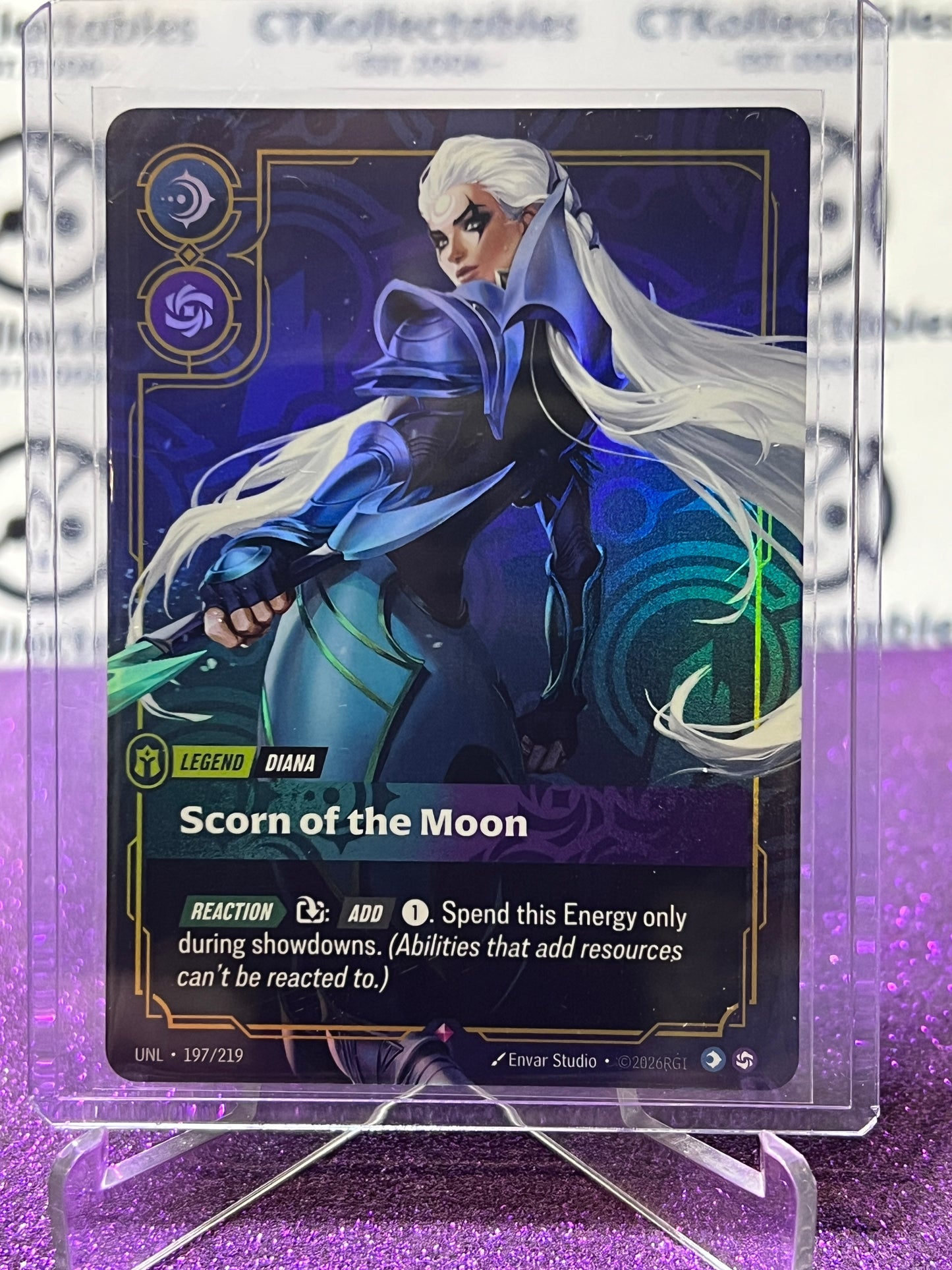 2026 RIFTBOUND LEAGUE OF LEGENDS UNLEASHED SCORN OF THE MOON # 197/219  RARE FOIL TRADING GAME CARD