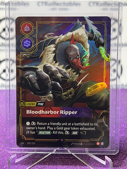 2026 RIFTBOUND LEAGUE OF LEGENDS UNLEASHED BLOODHARBOR RIPPER # 185/219  RARE FOIL TRADING GAME CARD