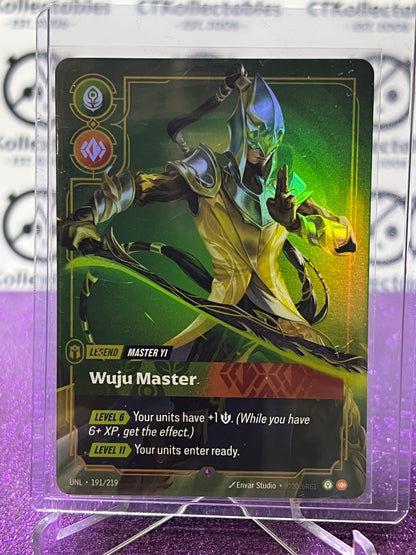 2026 RIFTBOUND LEAGUE OF LEGENDS UNLEASHED WUJU MASTER # 191/219  RARE FOIL TRADING GAME CARD