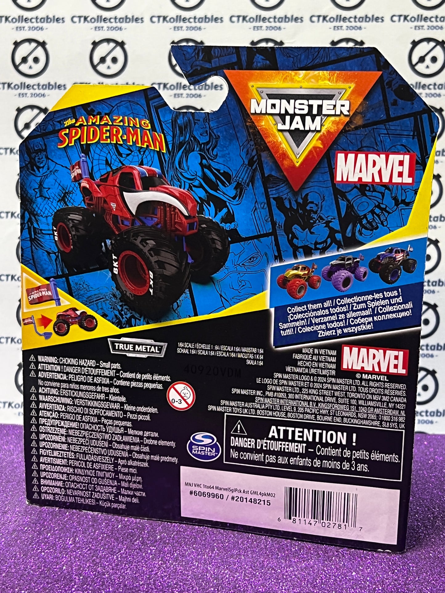 2024 HOT WHEELS MATTEL MONSTER TRUCK SERIES 2 MONSTER JAM  1/64 SPIDER-MAN  MARVEL
