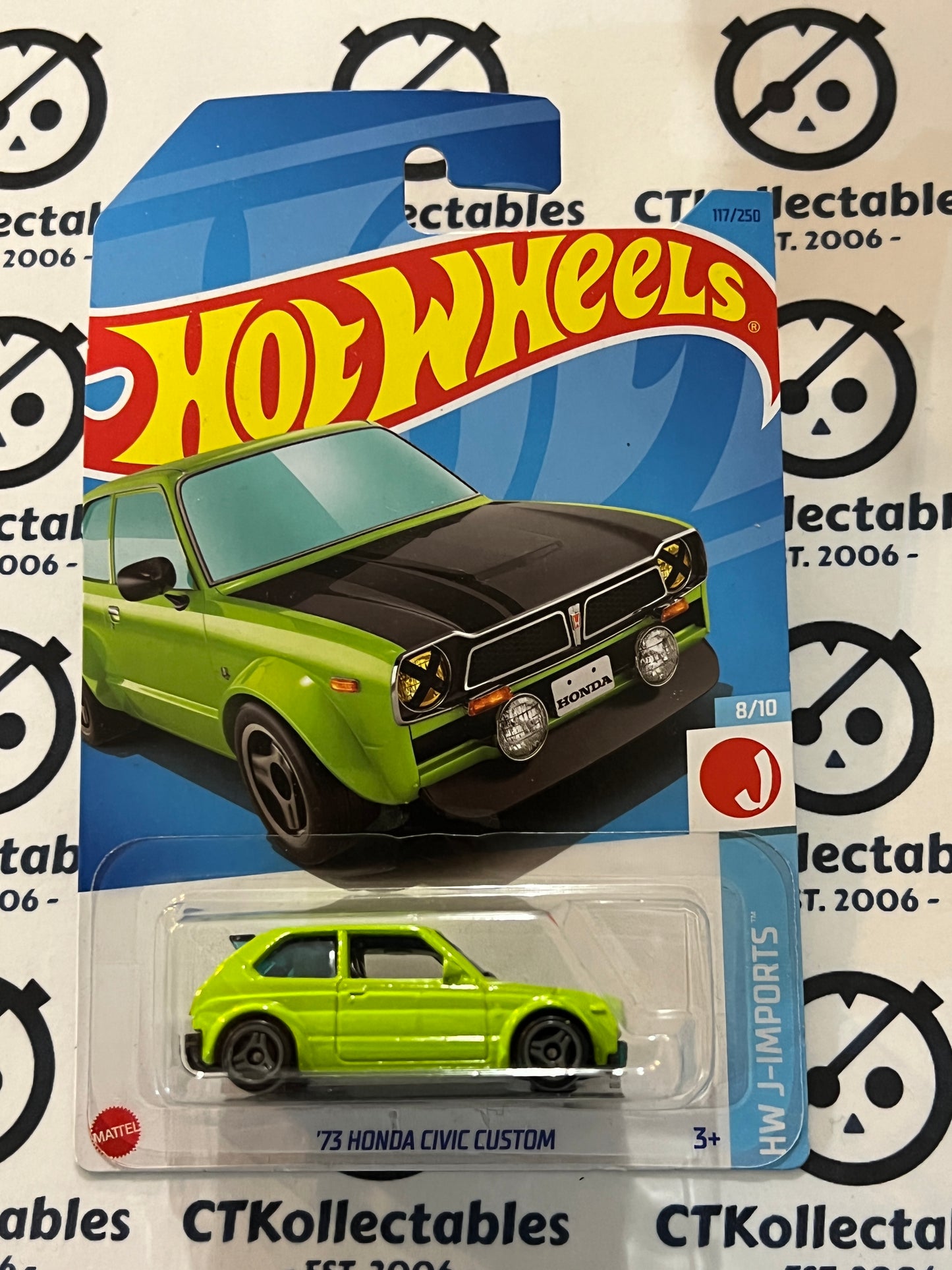 HOT WHEELS MATTEL '73 HONDA CIVIC CUSTOM 117/250 HW J-IMPORTS  8/10 - 2021