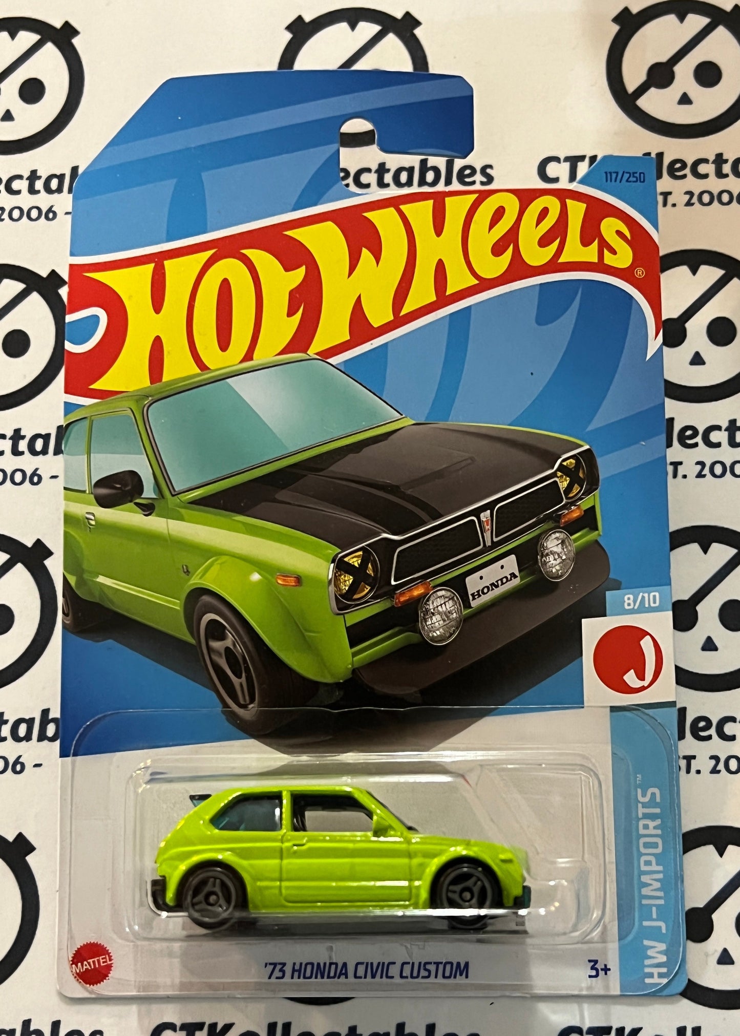 HOT WHEELS MATTEL '73 HONDA CIVIC CUSTOM 117/250 HW J-IMPORTS  8/10 - 2021