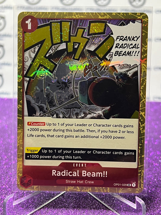 2024 ONE PIECE THE BEST RADICAL BEAM # OP01-029 UC GLITTER FLAG FOIL TRADING GAME CARD