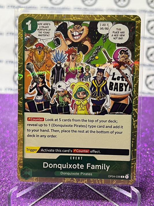 2024 ONE PIECE THE BEST DONQUIXOTE FAMILY # OP04-036 C GLITTER FLAG FOIL TRADING GAME CARD