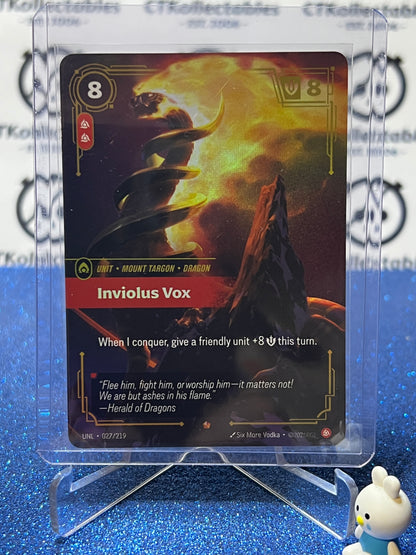 2026 RIFTBOUND LEAGUE OF LEGENDS UNLEASHED INVIOLUS VOX # 027/219  EPIC FOIL TRADING GAME CARD