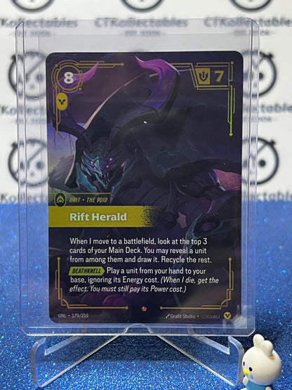 2026 RIFTBOUND LEAGUE OF LEGENDS UNLEASHED RIFT HERALD # 179/219  EPIC FOIL TRADING GAME CARD
