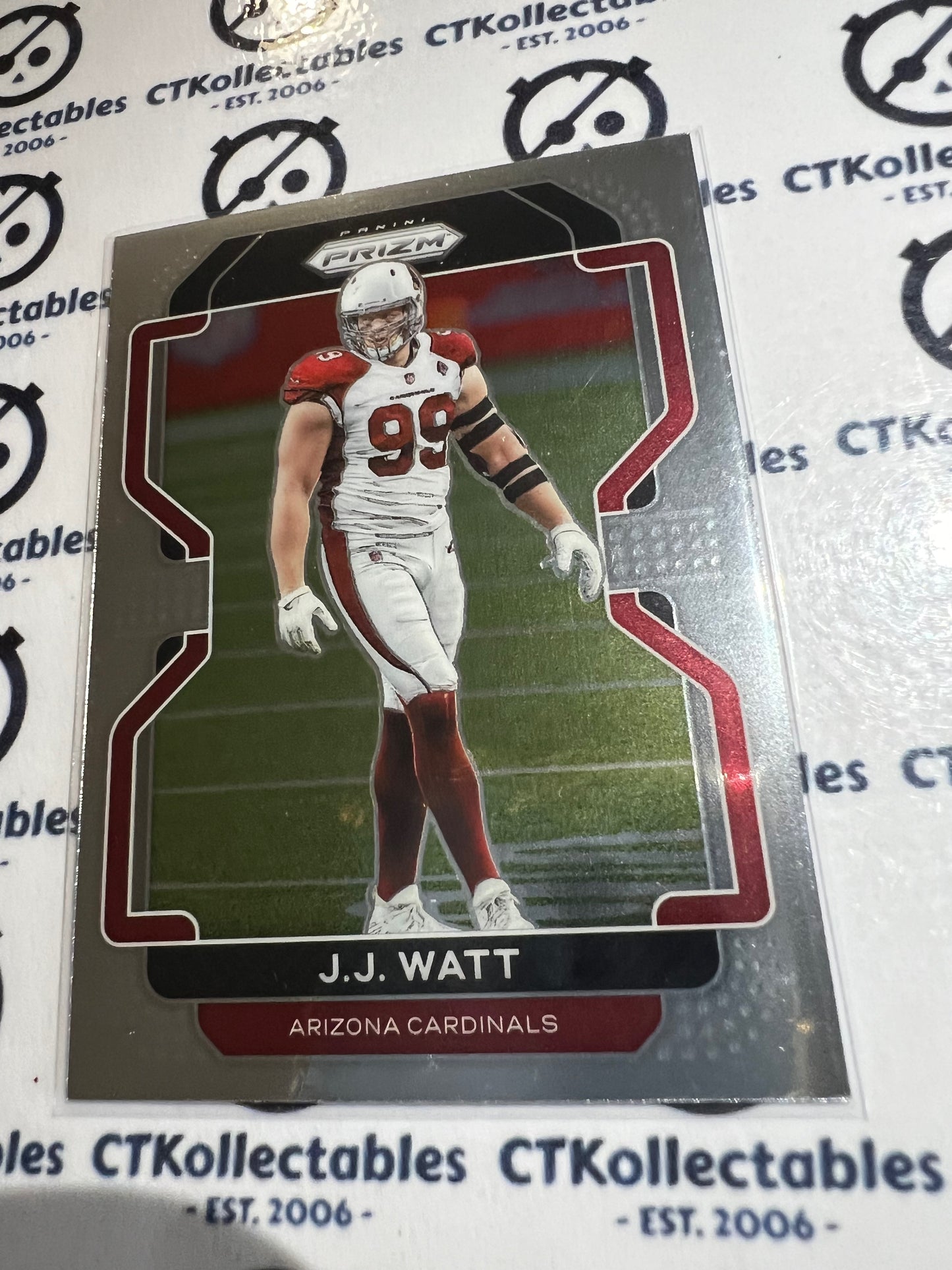 2021 NFL Panini Prizm Base Card #74 79 J.J Watt Cardinals