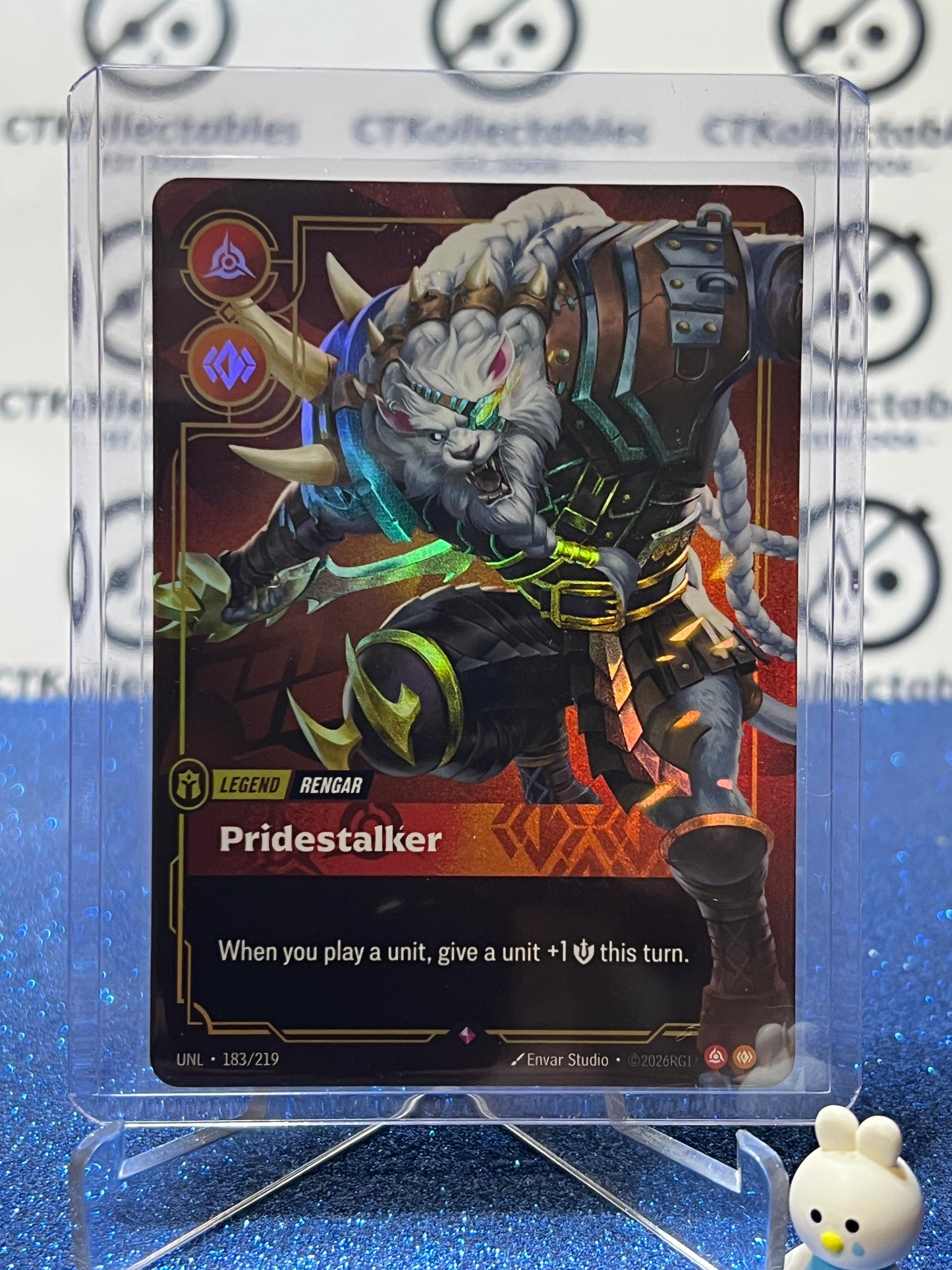 2026 RIFTBOUND LEAGUE OF LEGENDS UNLEASHED PRIDESTALKER # 183/219  RARE FOIL TRADING GAME CARD