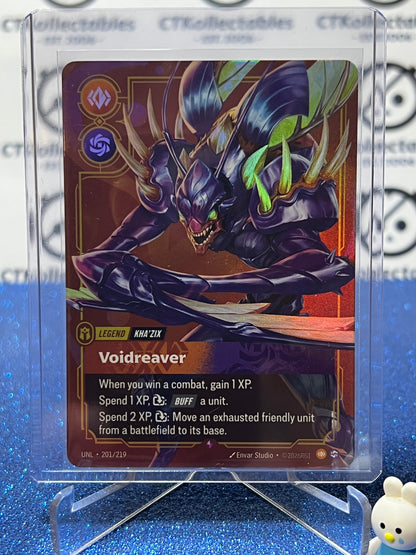 2026 RIFTBOUND LEAGUE OF LEGENDS UNLEASHED VOIDREAVER # 201/219  RARE FOIL TRADING GAME CARD