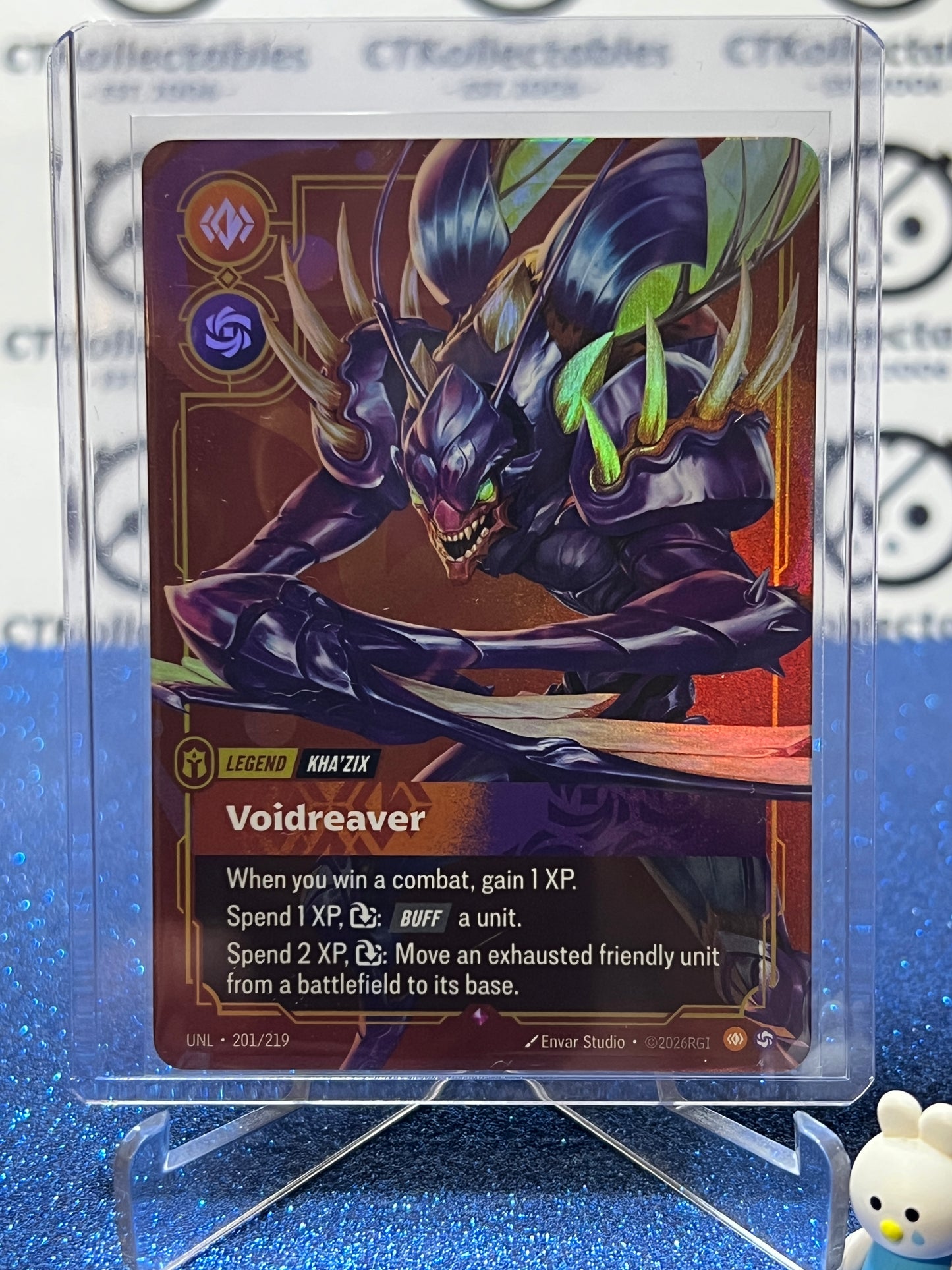 2026 RIFTBOUND LEAGUE OF LEGENDS UNLEASHED VOIDREAVER # 201/219  RARE FOIL TRADING GAME CARD