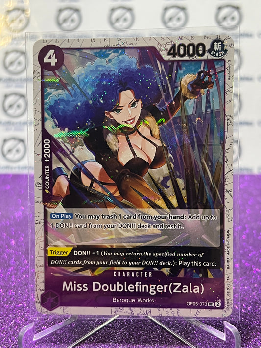 2024 ONE PIECE THE BEST MISS DOUBLEFINGER (ZALA) # OP05-073 UC GLITTER FLAG FOIL TRADING GAME CARD