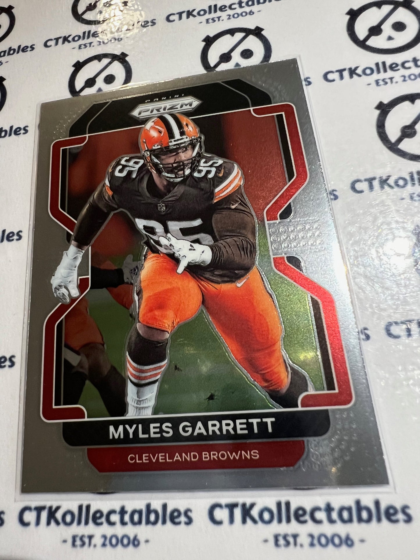 2021 NFL Panini Prizm Base Card #266 Myles Garrett Cleveland Browns