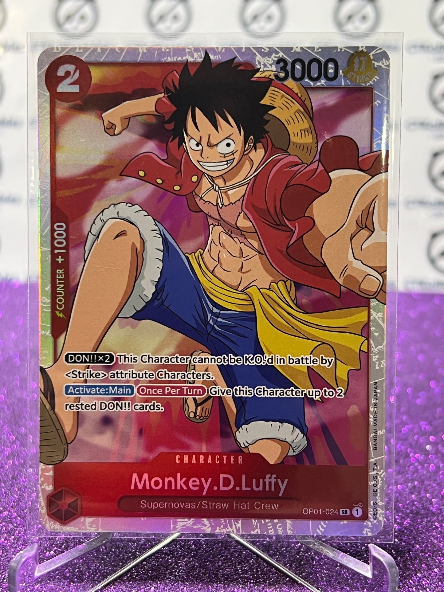 2024 ONE PIECE THE BEST MONKEY.D.LUFFY # OP01-024 SR ENGLISH TRADING GAME CARD