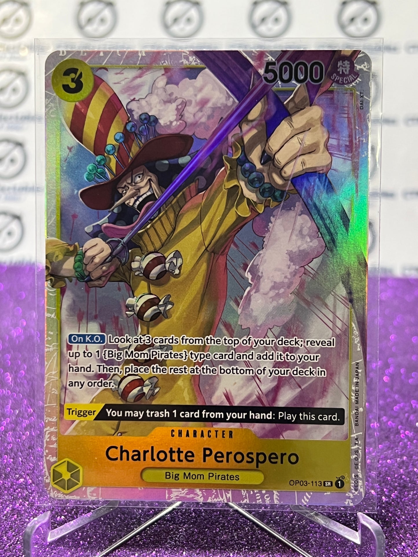 2024 ONE PIECE THE BEST CHARLOTTE PEROSPERO # OP03-113 SR ENGLISH TRADING GAME CARD