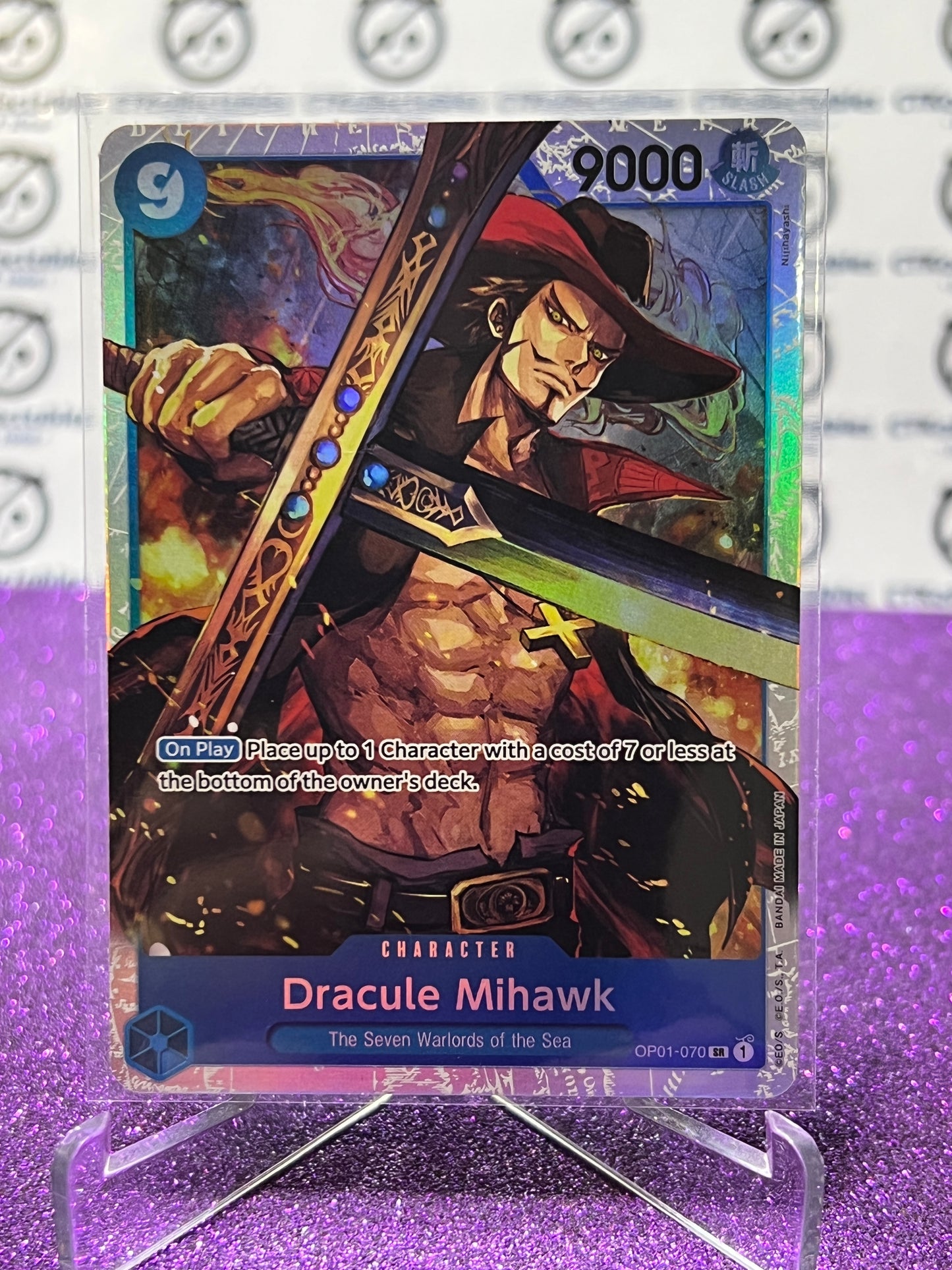 2024 ONE PIECE THE BEST DRACULE MIHAWK # OP01-070 SR ENGLISH TRADING GAME CARD