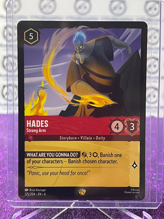 2024 DISNEY LORCANA AZURITE SEA HADES # 125/204 GOLD LEGENDARY NON-FOIL GAME CARD