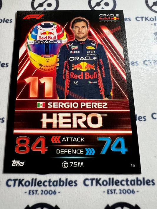 2023 Topps Turbo Attax F1 Base Card - #16 Hero-Sergio Perez