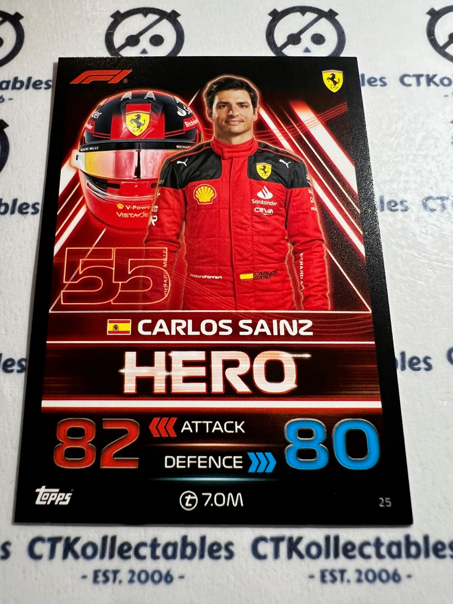 2023 Topps Turbo Attax F1 Base Card - #25 Hero-Carlos Sainz