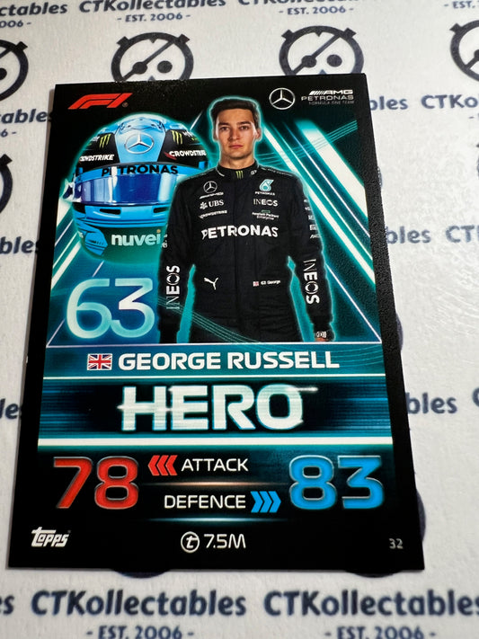2023 Topps Turbo Attax F1 Base Card - #32 Hero-George Russell