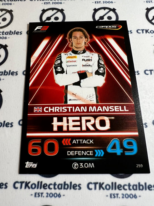 2023 Topps Turbo Attax F1 Base Card - #259 Hero-Christian Mansell
