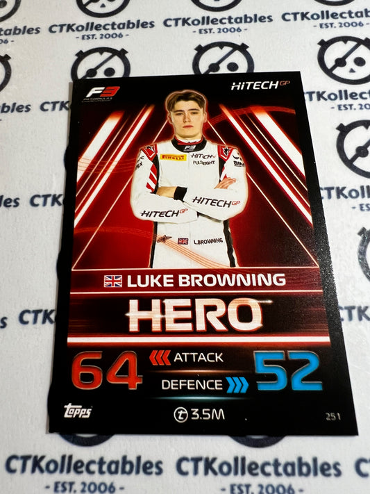 2023 Topps Turbo Attax F1 Base Card - #251 Hero-Luke Browning