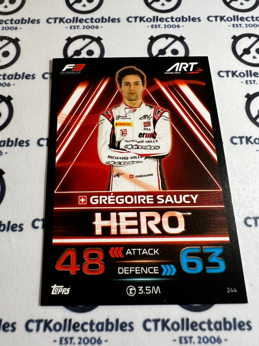 2023 Topps Turbo Attax F1 Base Card - #244 Hero-Gregoire Saucy