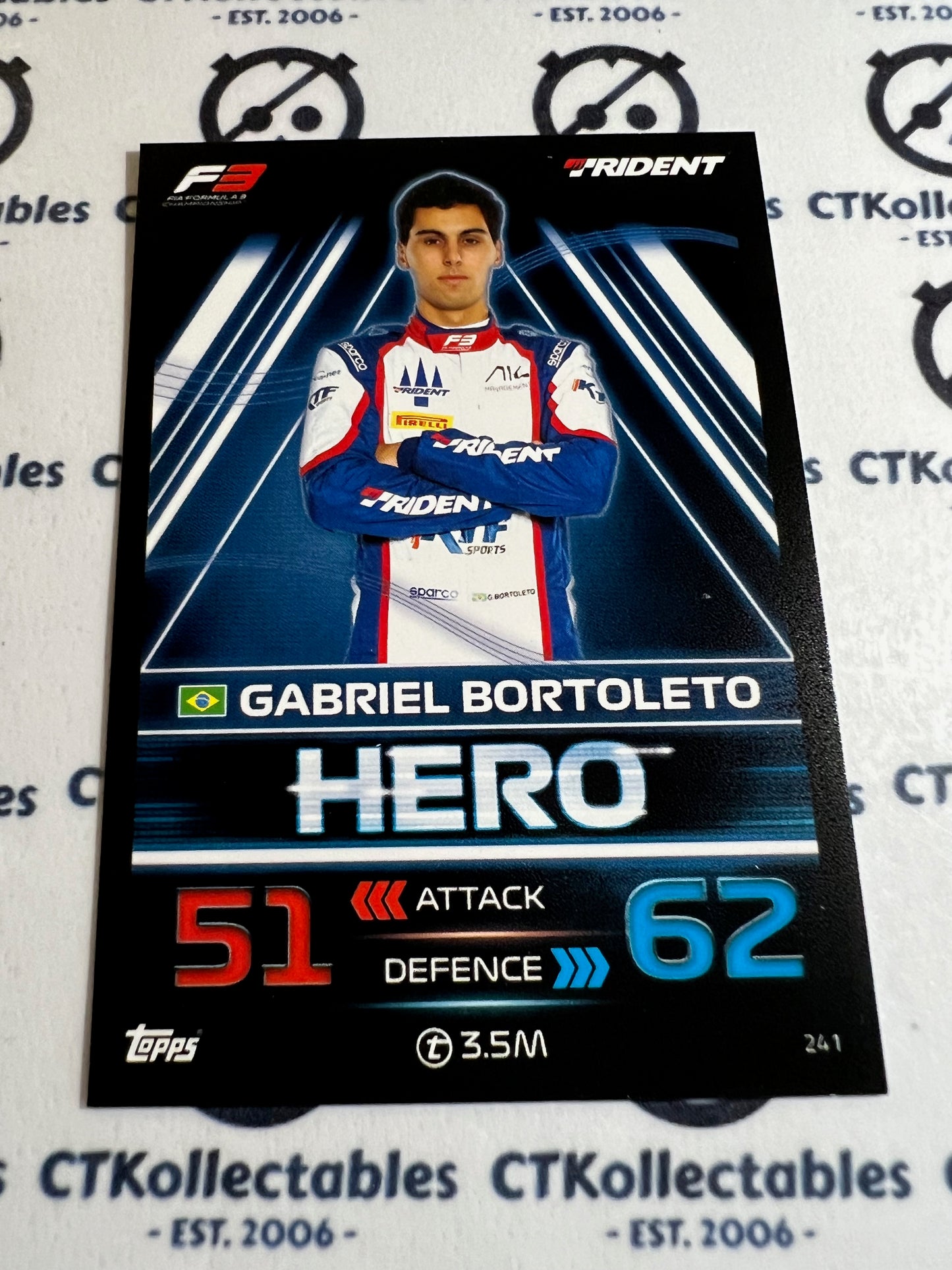 2023 Topps Turbo Attax F1 Base Card - #241 Hero-Gabriel Bortoleto