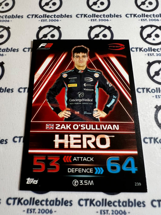 2023 Topps Turbo Attax F1 Base Card - #239 Hero-Zak O'Sullivan