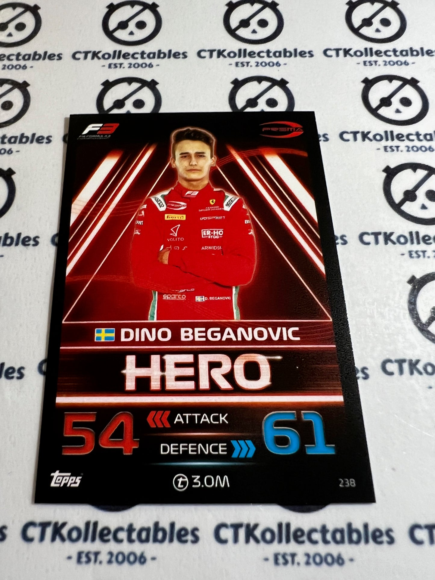 2023 Topps Turbo Attax F1 Base Card - #238 Hero-Dino Beganovic