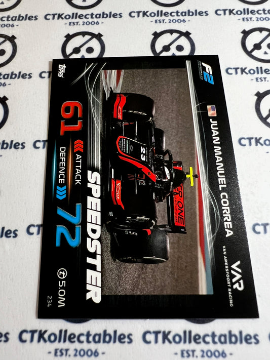 2023 Topps Turbo Attax F1 Base Card - #234 Speedster-Juan Manuel Correa