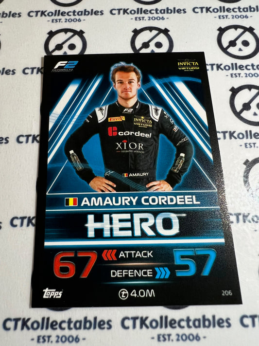 2023 Topps Turbo Attax F1 Base Card - #206 Hero-Amaury Cordeel