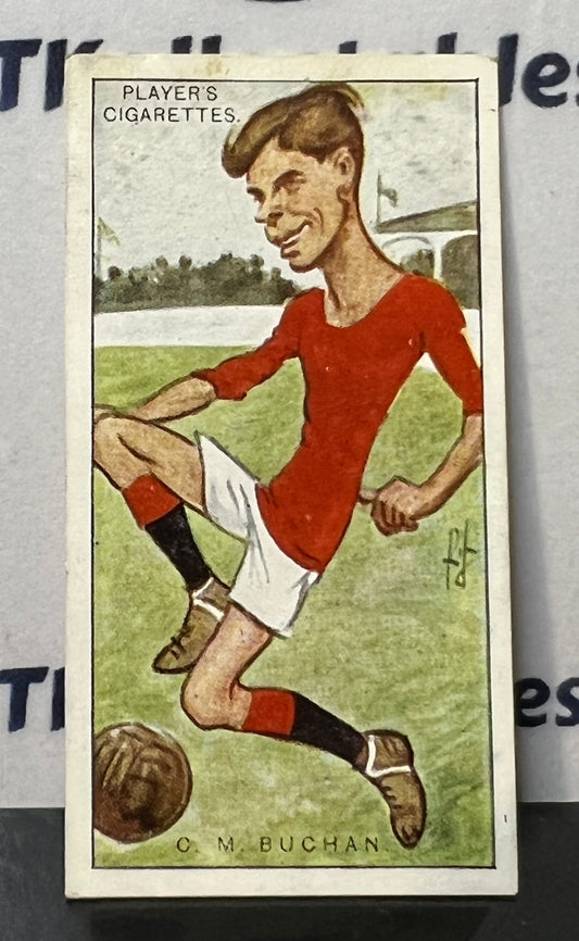 1926 FOOTBALLERS CARICATURES BY "RIP" JOHN PLAYER & SONS CHARLES MURRAY BUCHAN # 4 PLAYER'S CIGARETTES SOCCER CARD
