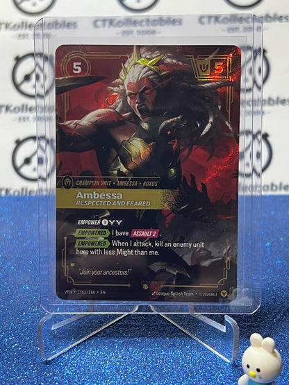 2026 RIFTBOUND LEAGUE OF LEGENDS VENDETTA AMBESSA # 136a/166  ALT ART FOIL TRADING GAME CARD