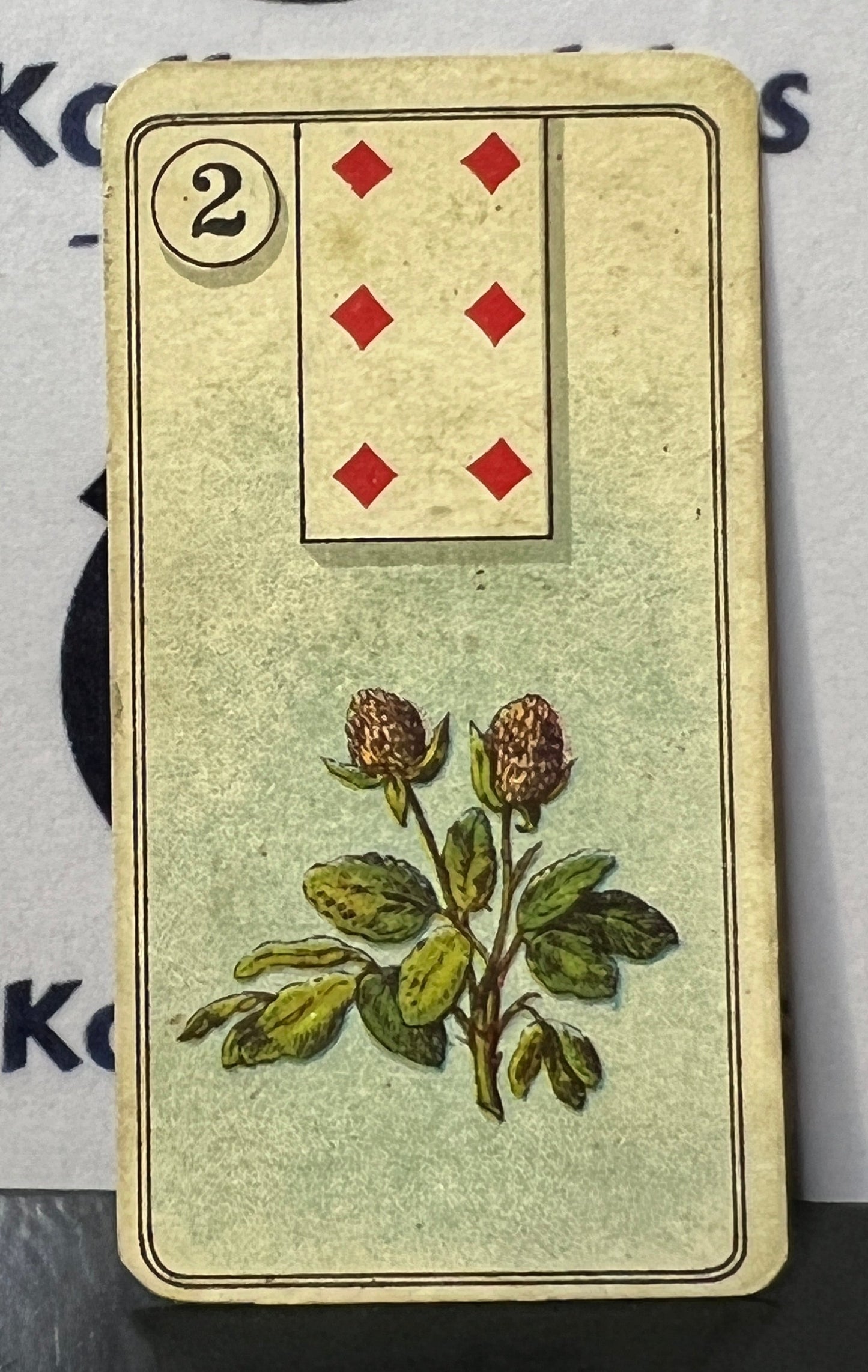 1926 FORTUNE TELLING CARDS BY CARRERAS GRATIS TOBACCONIST # 2  SIX OF DIAMONDS