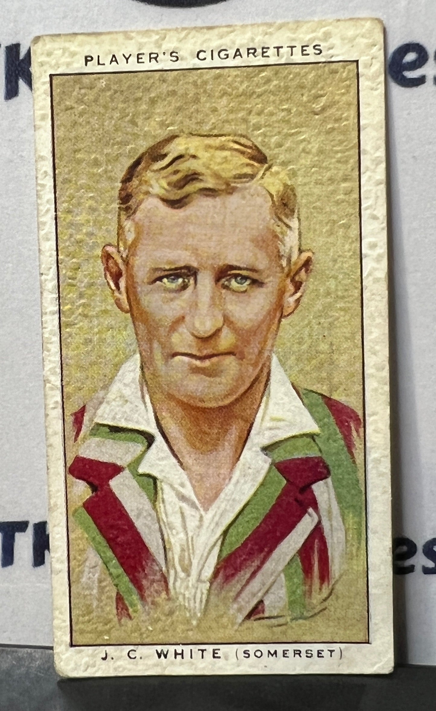 1934 PLAYER'S CIGARETTES  CRICKETERS  J.C. WHITE # 33 JOHN PLAYER & SONS CARD