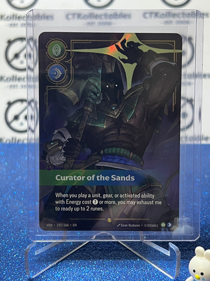 2026 RIFTBOUND LEAGUE OF LEGENDS VENDETTA CURATOR OF THE SANDS # 192/166 OVER NUMBER FOIL TRADING GAME CARD