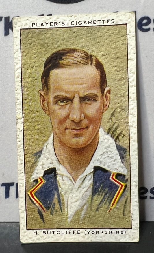 1934 PLAYER'S CIGARETTES  CRICKETERS  H. SUTCLIFFE # 26 JOHN PLAYER & SONS CARD