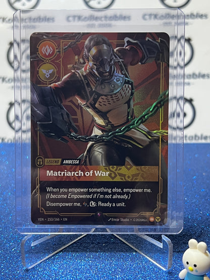 2026 RIFTBOUND LEAGUE OF LEGENDS VENDETTA MATRIARCH OF WAR # 153/166 RARE FOIL TRADING GAME CARD