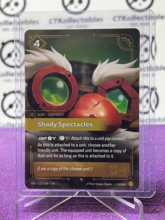 2026 RIFTBOUND LEAGUE OF LEGENDS VENDETTA SHADY SPECTACLES # 137/166 EPIC FOIL TRADING GAME CARD