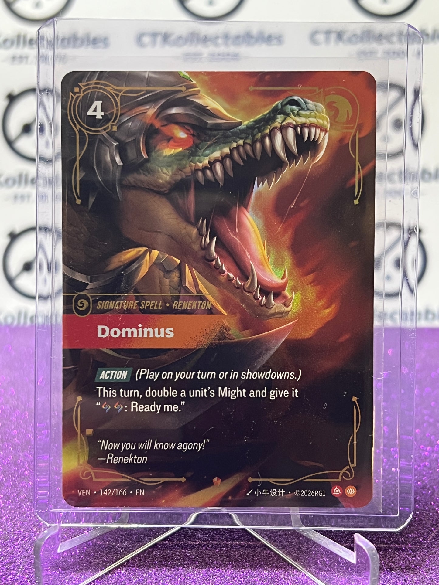 2026 RIFTBOUND LEAGUE OF LEGENDS VENDETTA DOMINUS # 142/166 EPIC FOIL TRADING GAME CARD (Copy)