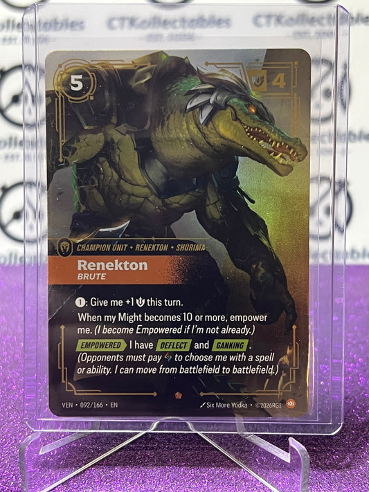 2026 RIFTBOUND LEAGUE OF LEGENDS VENDETTA RENEKTON # 092/166 EPIC FOIL TRADING GAME CARD