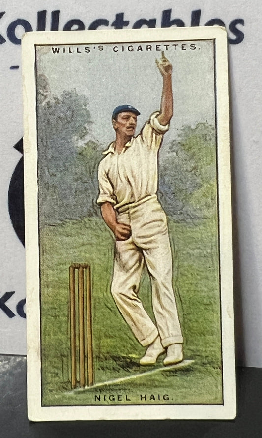 1929 WILL'S  CIGARETTES  CRICKETERS  NIGEL HAIG # 19  W.D.& H.O. WILLS CARD