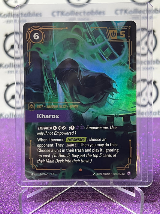 2026 RIFTBOUND LEAGUE OF LEGENDS VENDETTA KHAROX # 114/166 EPIC FOIL TRADING GAME CARD