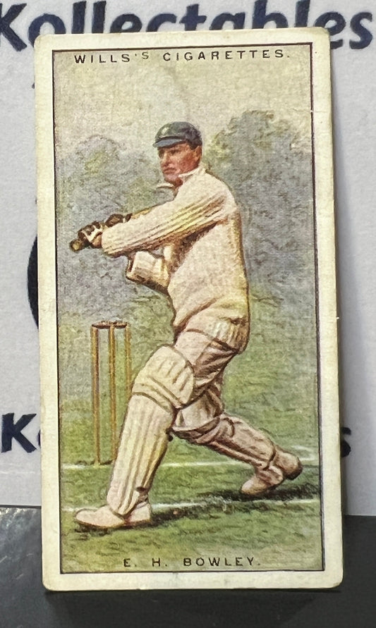 1929 WILL'S  CIGARETTES  CRICKETERS  E.H. BOWLEY # 7  W.D.& H.O. WILLS CARD