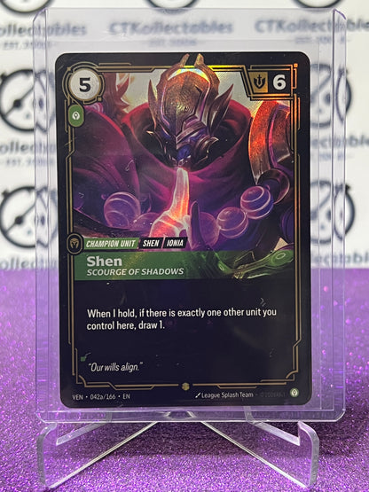 2026 RIFTBOUND LEAGUE OF LEGENDS VENDETTA SHEN # 042a/166 ALT ART FOIL TRADING GAME CARD