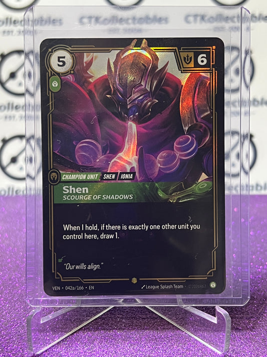 2026 RIFTBOUND LEAGUE OF LEGENDS VENDETTA SHEN # 042a/166 ALT ART FOIL TRADING GAME CARD