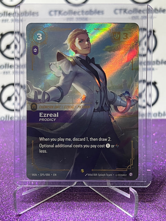 2026 RIFTBOUND LEAGUE OF LEGENDS VENDETTA EZREAL # SP5/006 ALT ART FOIL TRADING GAME CARD