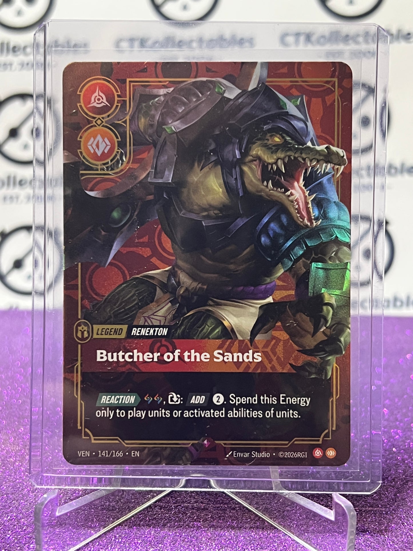 2026 RIFTBOUND LEAGUE OF LEGENDS VENDETTA BUTCHER OF THE SANDS # 141/166 RARE FOIL TRADING GAME CARD