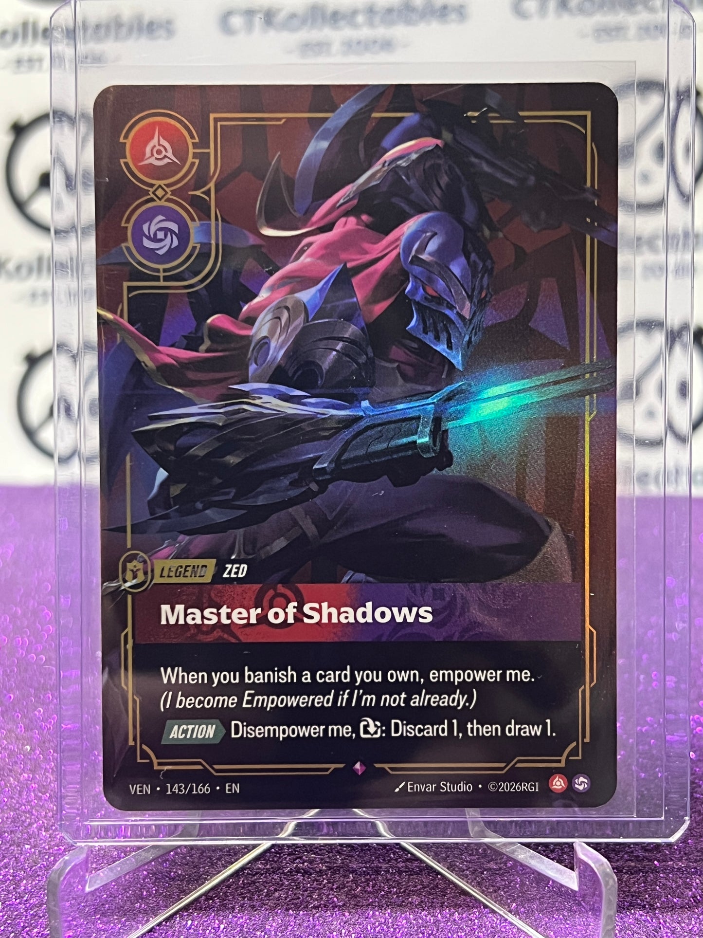 2026 RIFTBOUND LEAGUE OF LEGENDS VENDETTA MASTER OF THE SHADOWS # 143/166 RARE FOIL TRADING GAME CARD