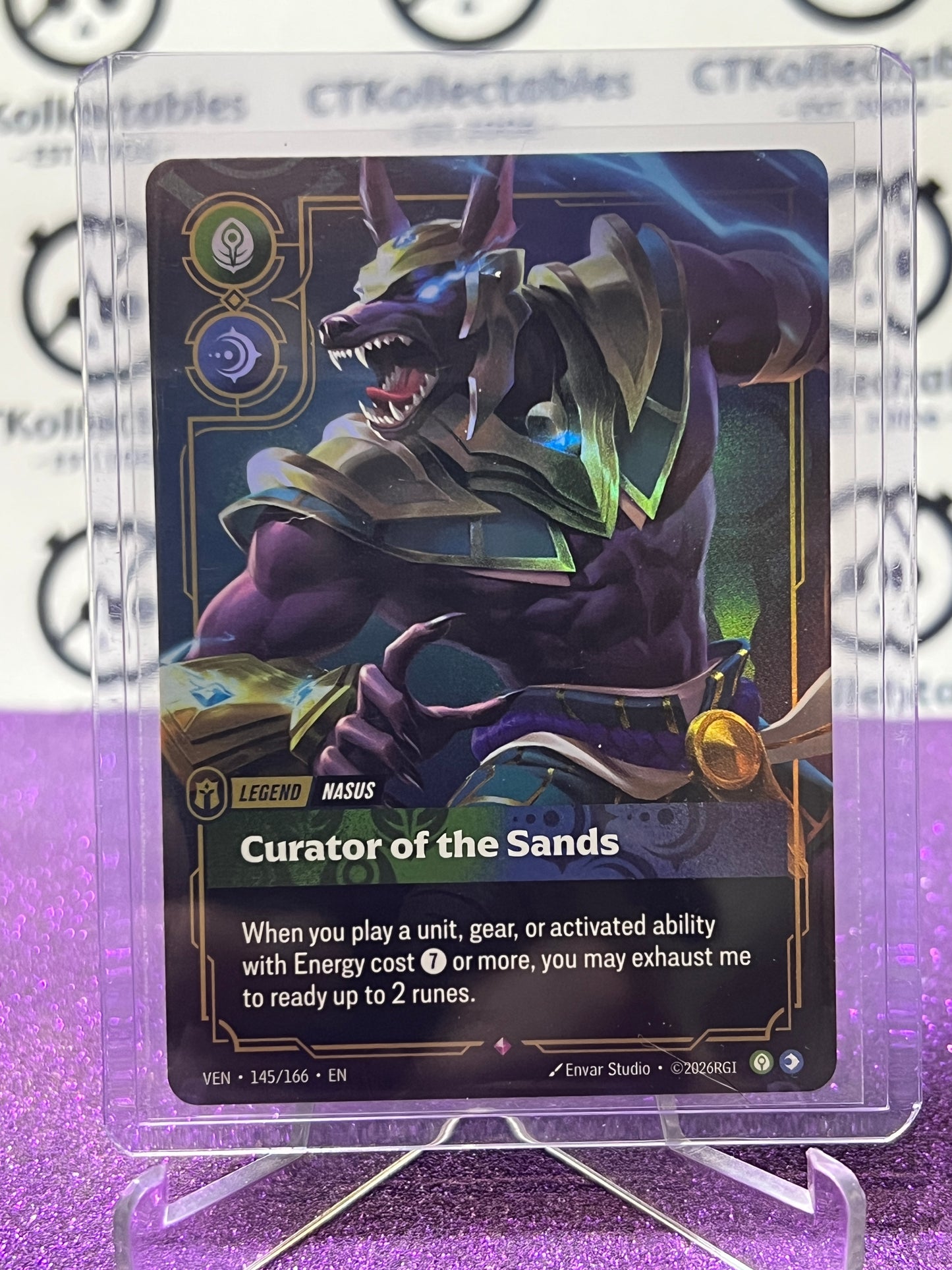 2026 RIFTBOUND LEAGUE OF LEGENDS VENDETTA CURATOR OF THE SANDS # 145/166 RARE FOIL TRADING GAME CARD